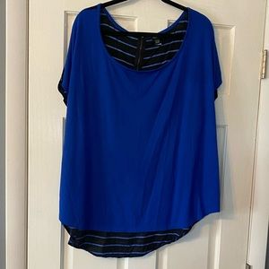 Blue and black striped top